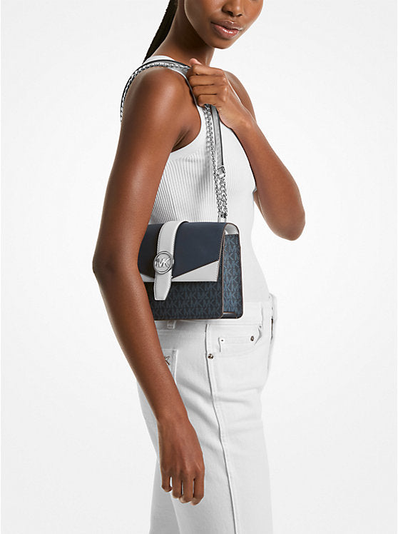 Womens' Michael Kors Greenwich Small Color-Block Signature Logo Crossbody Bag  ADMIRL MULTI