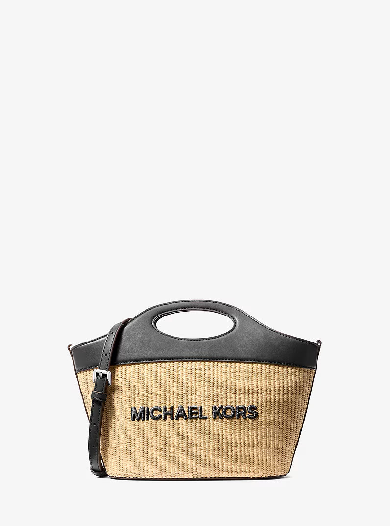 Michael Kors Women's Tatum Convertible Woven Shoulder Bag Medium-Black
