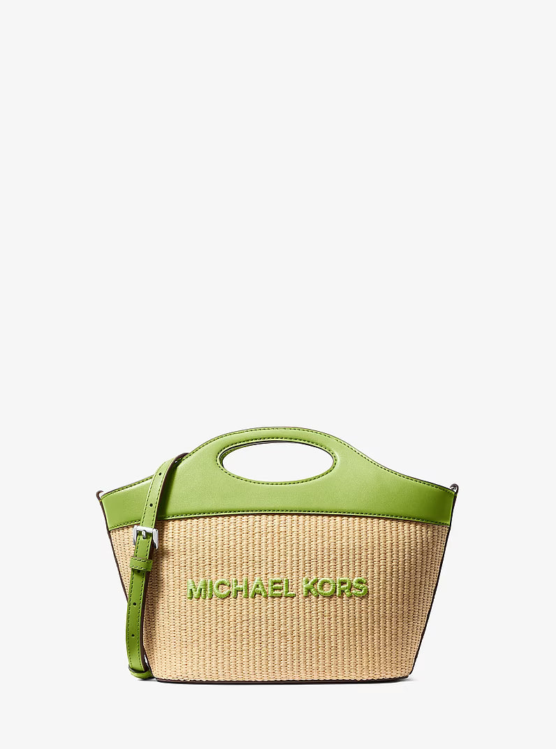 Michael Kors Women's Tatum Convertible Woven Shoulder Bag Medium-Lime