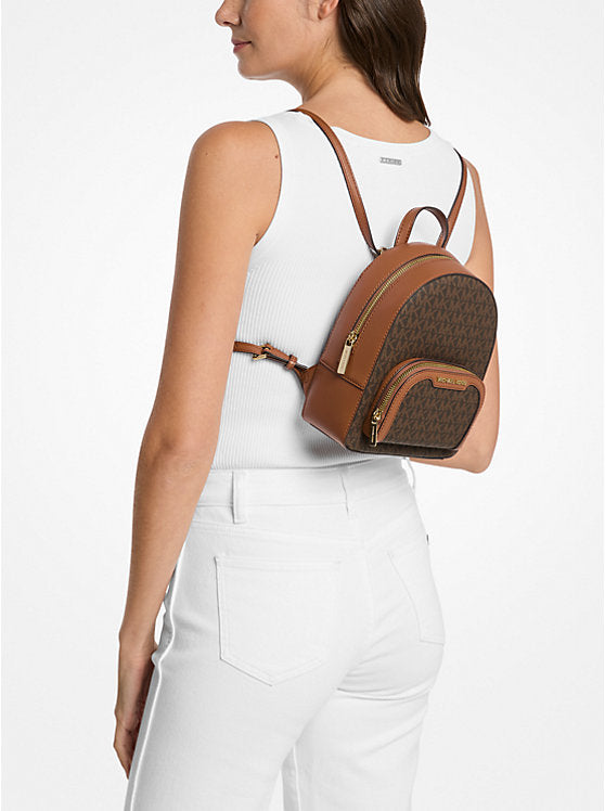 Women's Michael Kors Jaycee Extra-Small Signature Logo Backpack BROWN