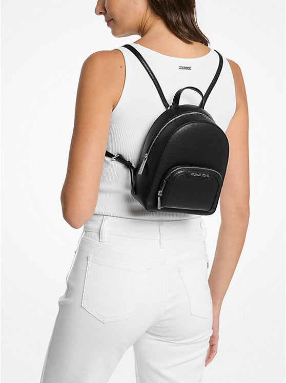 Women's Michael Kors Jaycee Jaycee Extra-Small Pebbled Leather Convertible Backpack BLACK