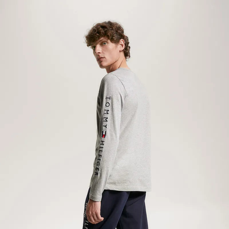 Tommy Hilfiger Logo embroidered T shirt Gray