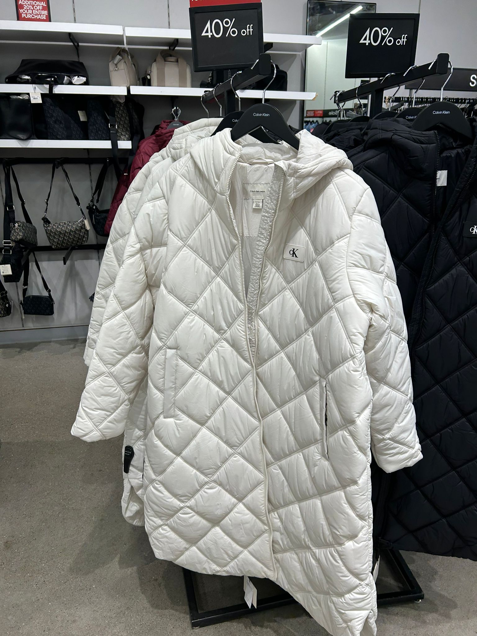 Calvin Klein Womens' Long Hooded Puffer Jacket