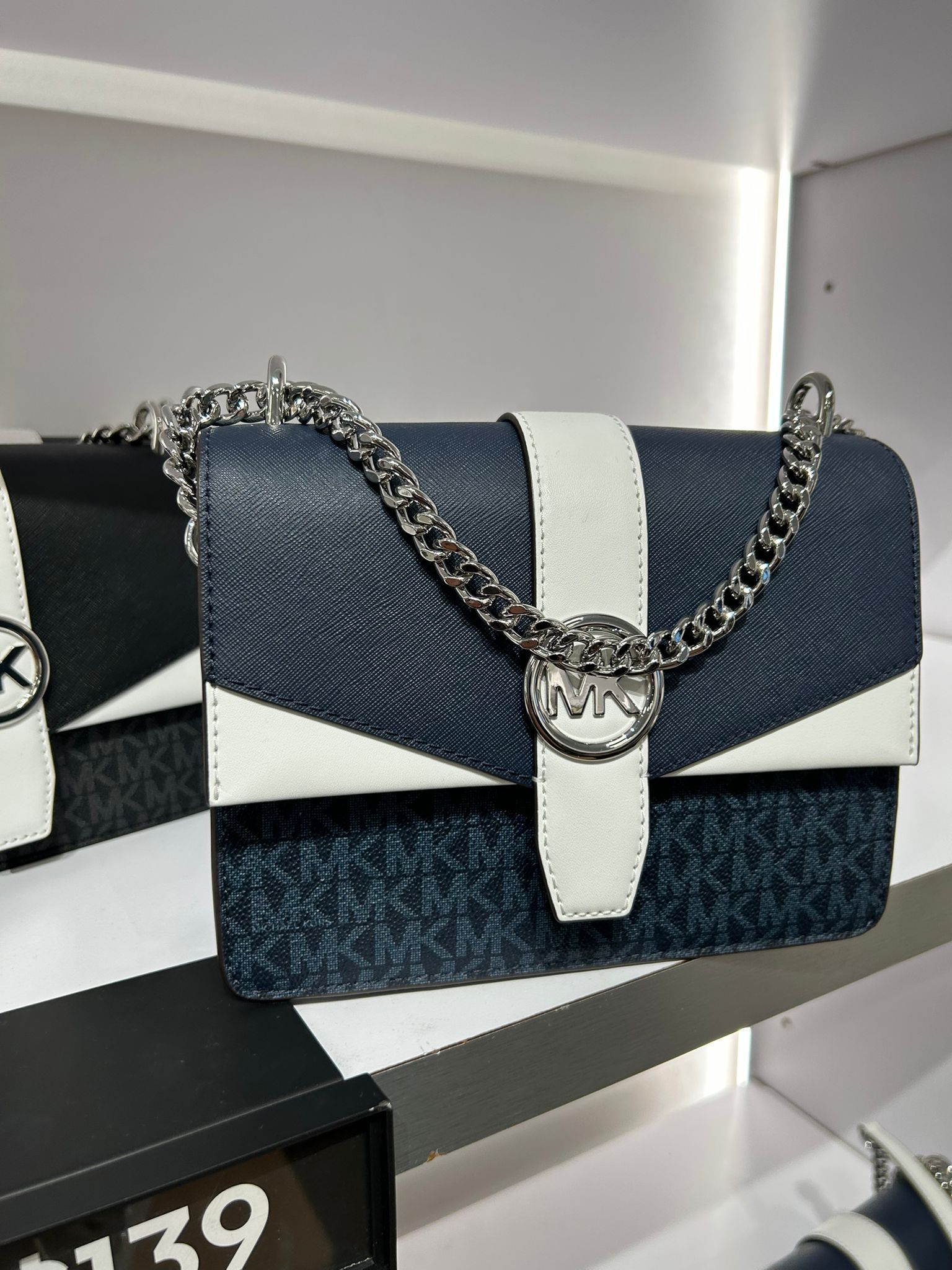 Womens' Michael Kors Greenwich Small Color-Block Signature Logo Crossbody Bag  ADMIRL MULTI