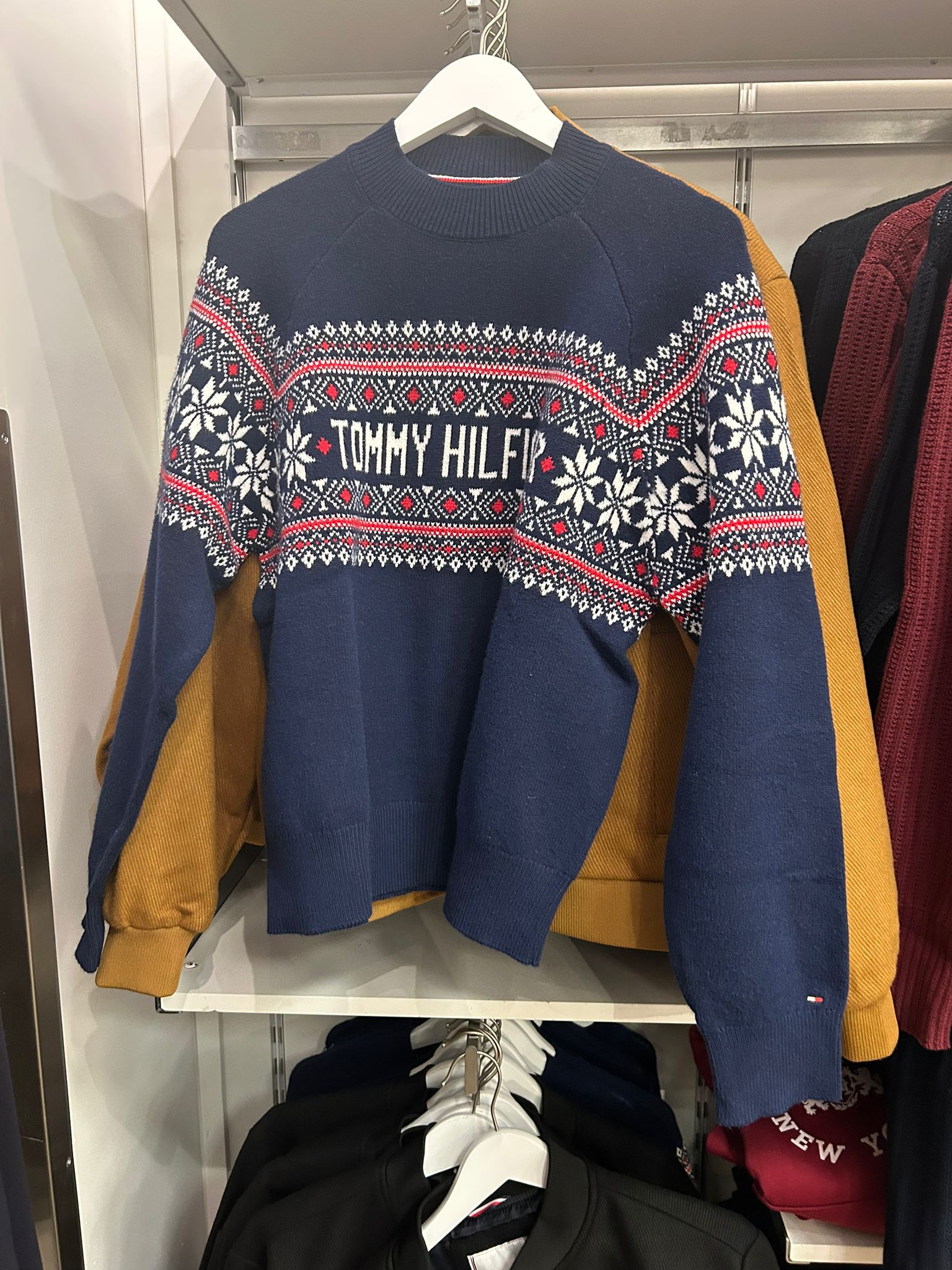 Womens' Tommy Fair Isle Monotype Logo Crewneck Sweater