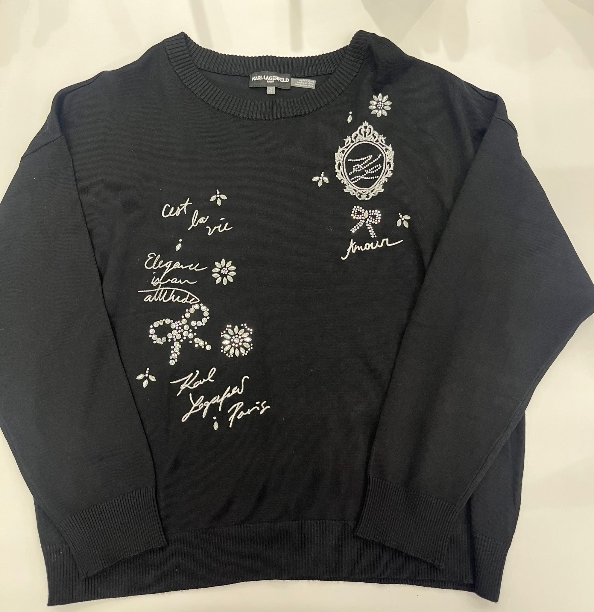 Karl Lagerfeld Paris Women's EMBELLISHED WHIMSY SWEATER