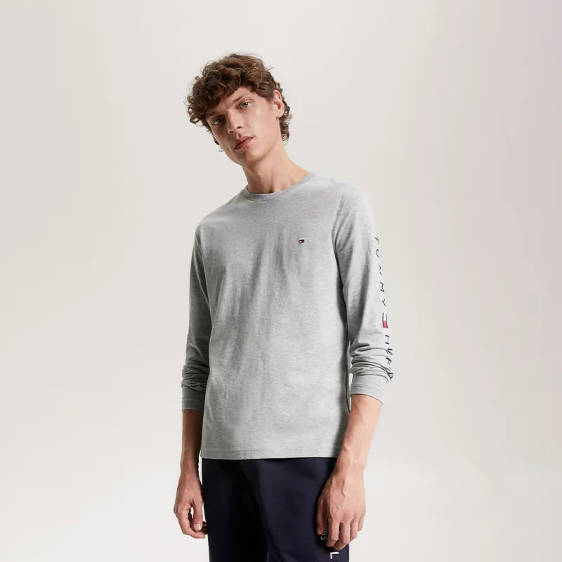 Tommy Hilfiger Logo embroidered T shirt Gray