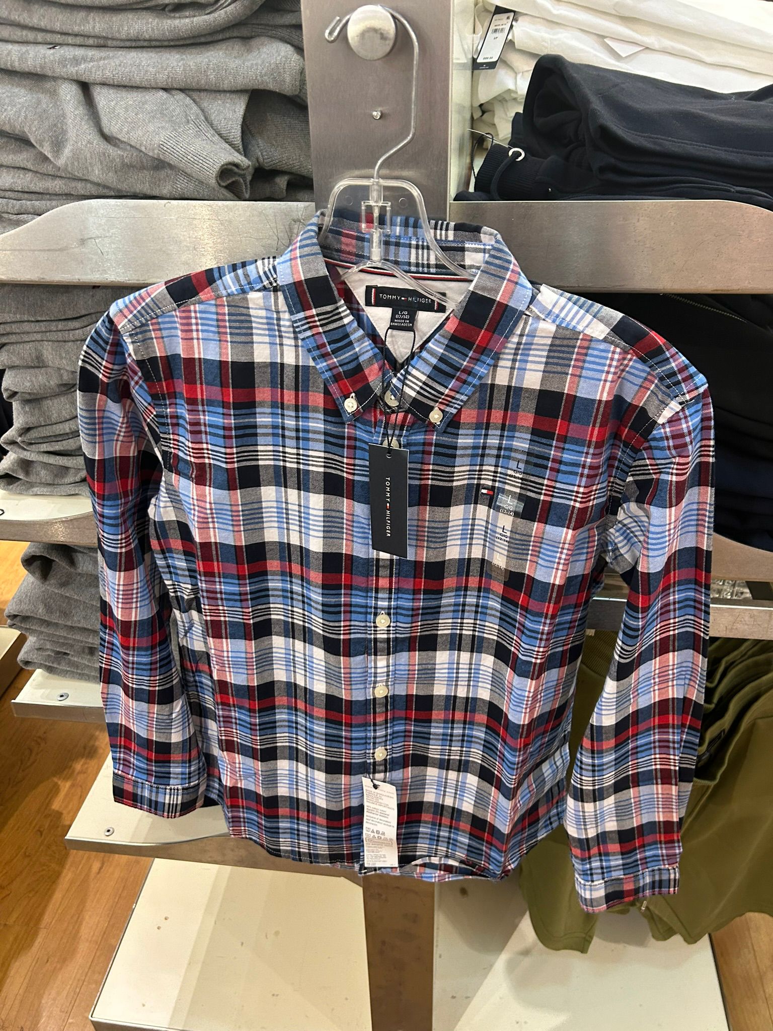 Boys' Tommy Hilfiger Blue Tartan Checked Shirt