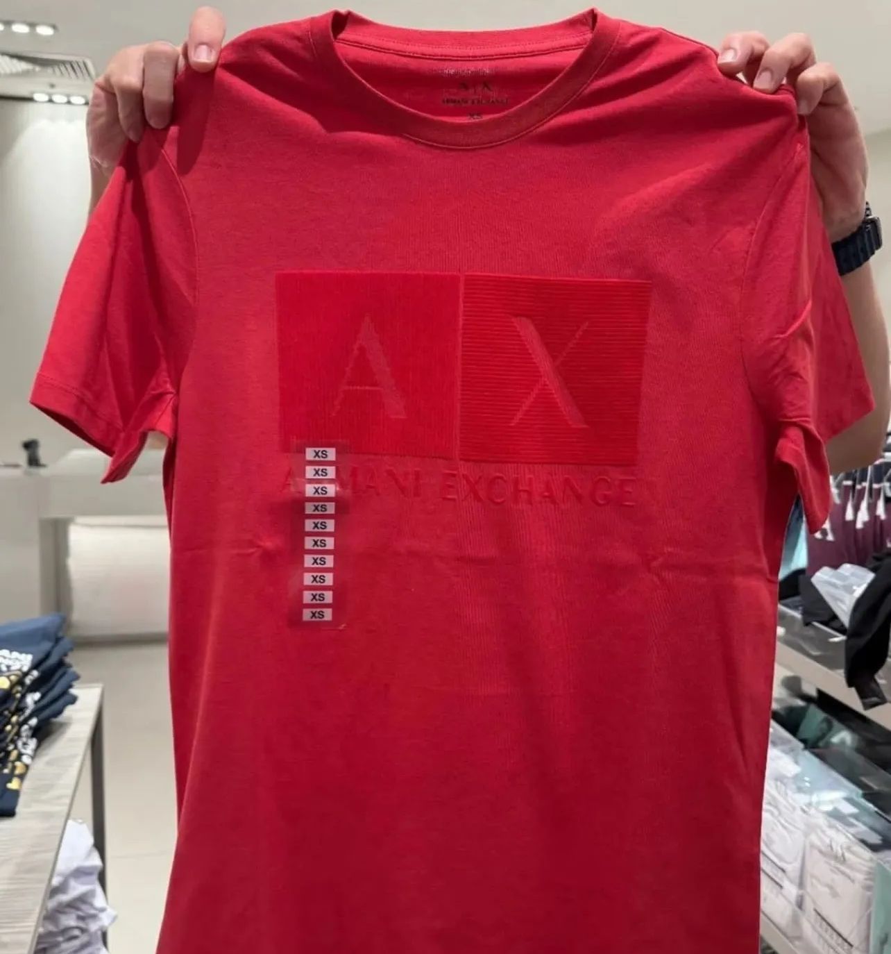 A|X ARMANI EXCHANGE Men's Crew Neck Cotton Jersey Box Logo Tee