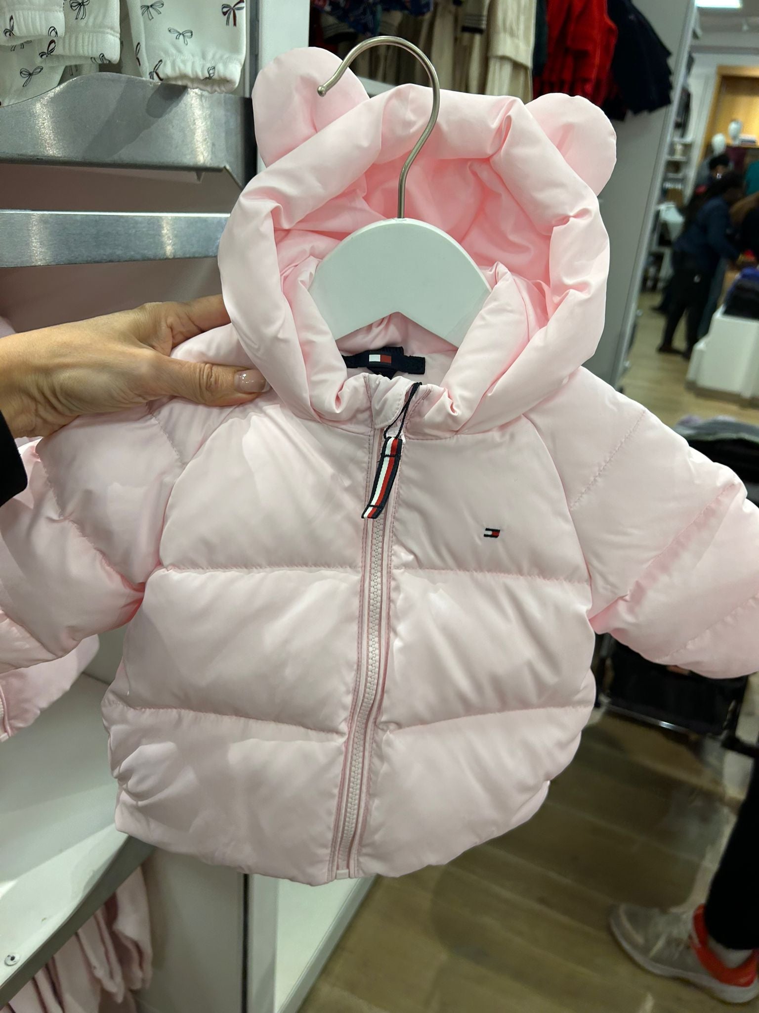 Baby Girls' Hooded Bear Puffer Jacket Light Pink