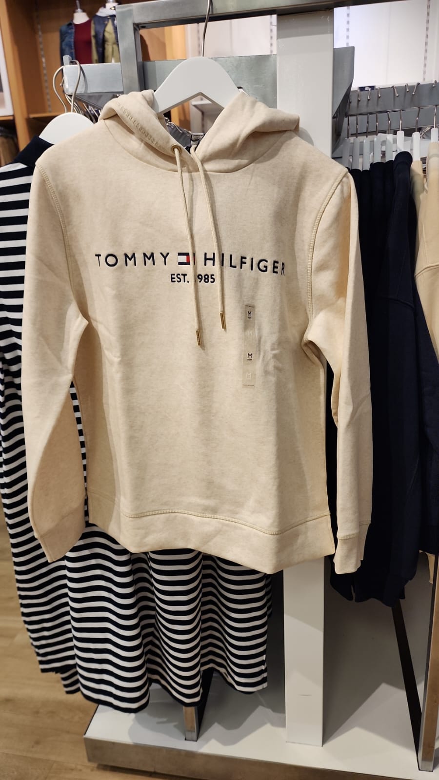 Tommy Womens' Embroidered Tommy Logo Hoodie/Beige Heather