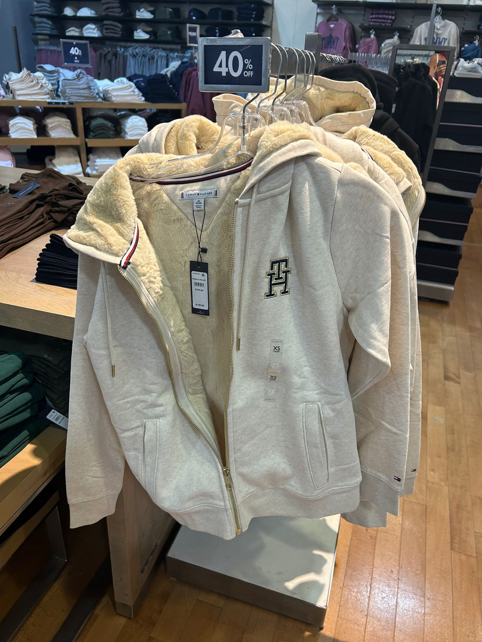 Womens' Tommy Plush-Lined Fleece Zip Hoodie