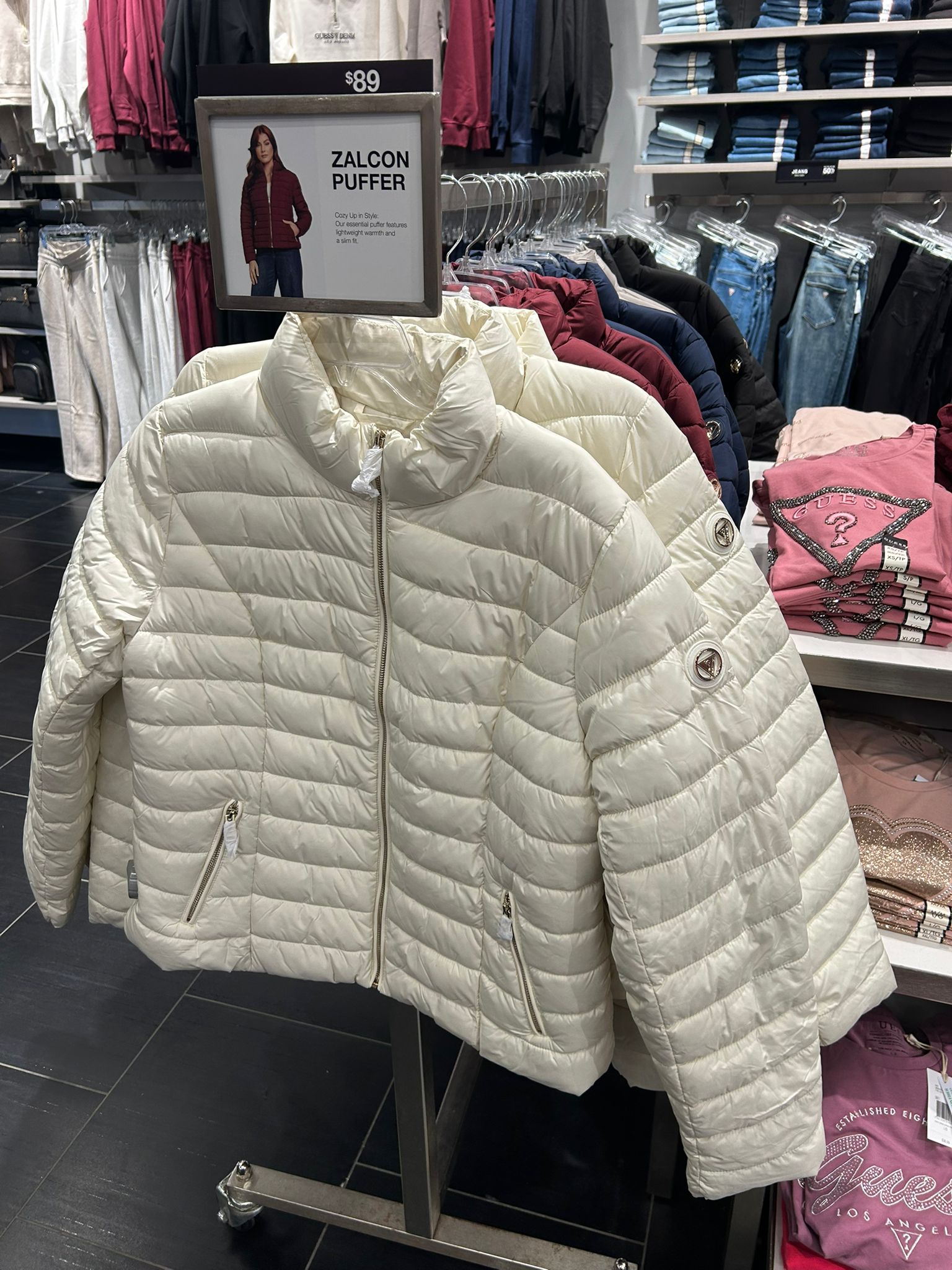 Guess WOMENS' Zalcon Puffer Jacket White