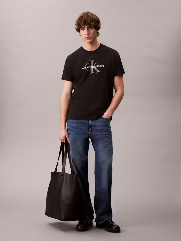 Calvin Klein Men's Monogram T-Shirt-Black-