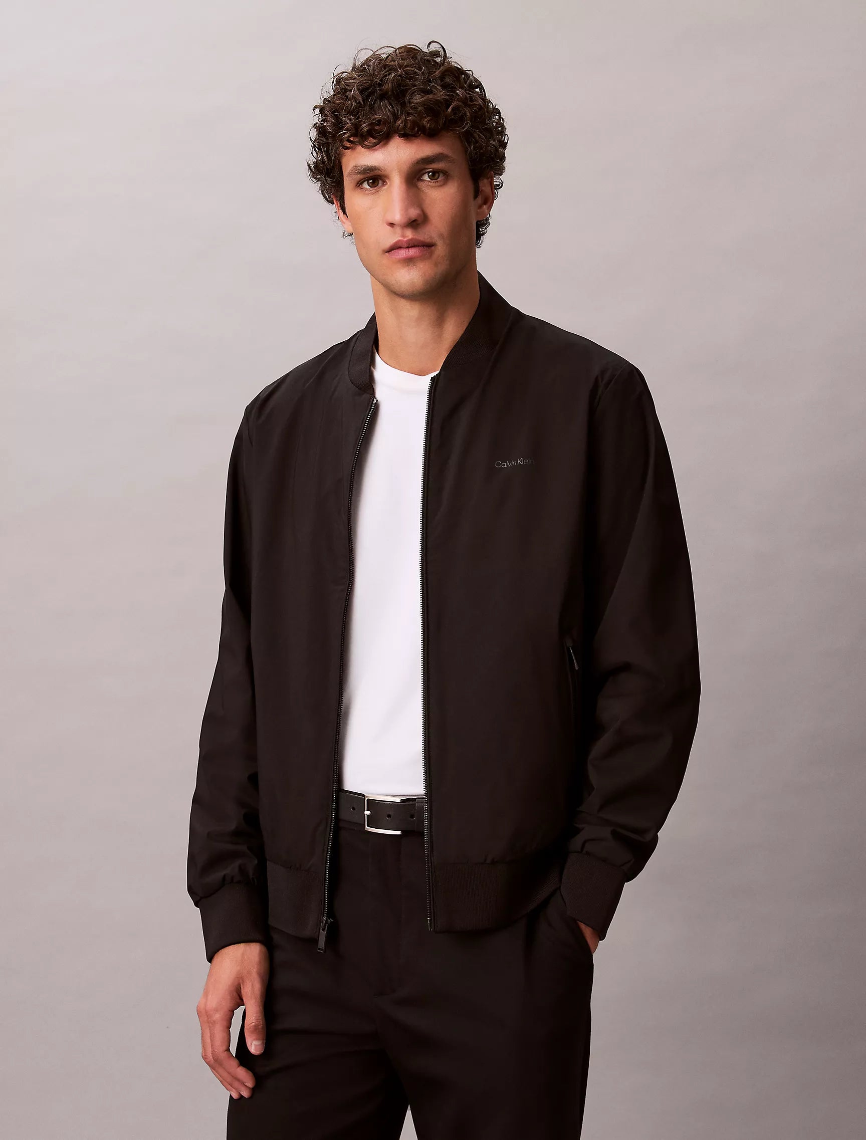 Calvin Klein MENS' Matte Bomber Jacket Black Beauty
