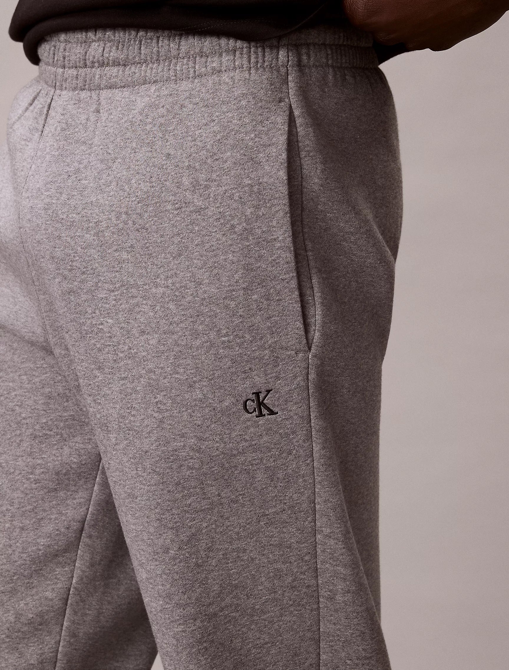 CALVIN KLEIN Mens' Archive Logo Fleece Joggers Grey Heather
