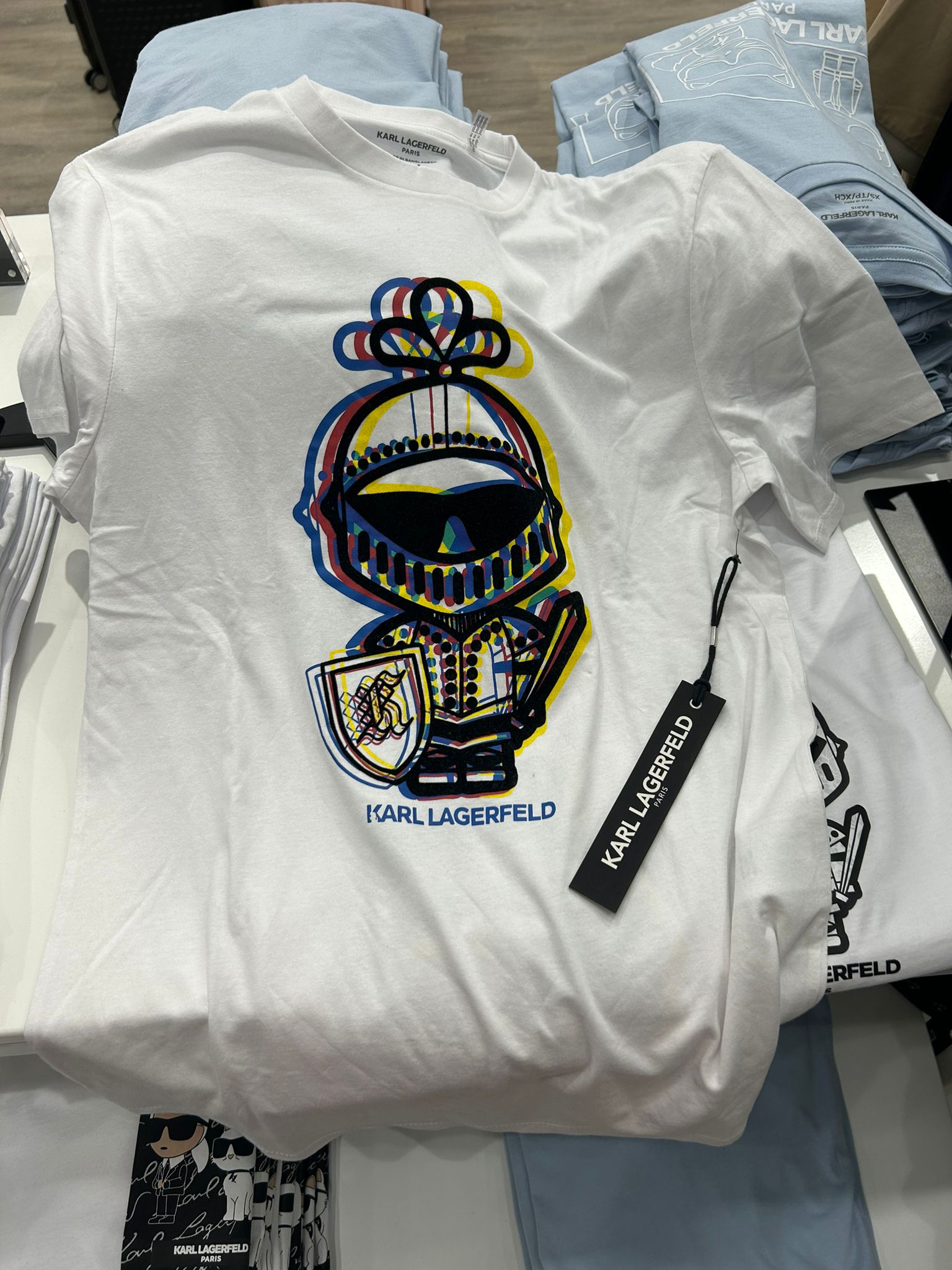MENS' KARL LAGERFELD Paris Outline Karl Amour Cotton Graphic T-Shirt