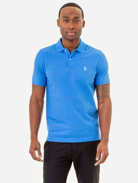 Men's long polo shirt US Polo/ Blue/  SLIM FIT