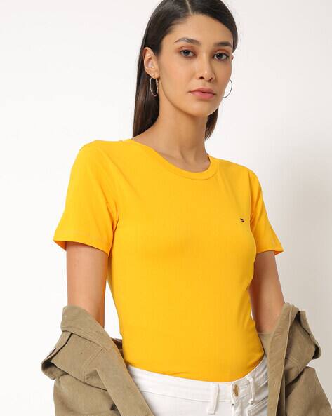 TOMMY HILFIGER Women Cotton Crew-Neck T-shirt