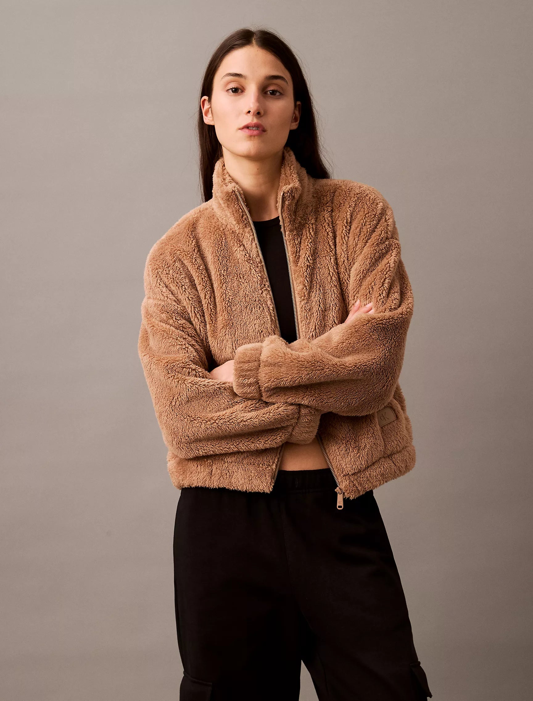 Calvin Klein WOMENS' Sherpa Jacket Amphora