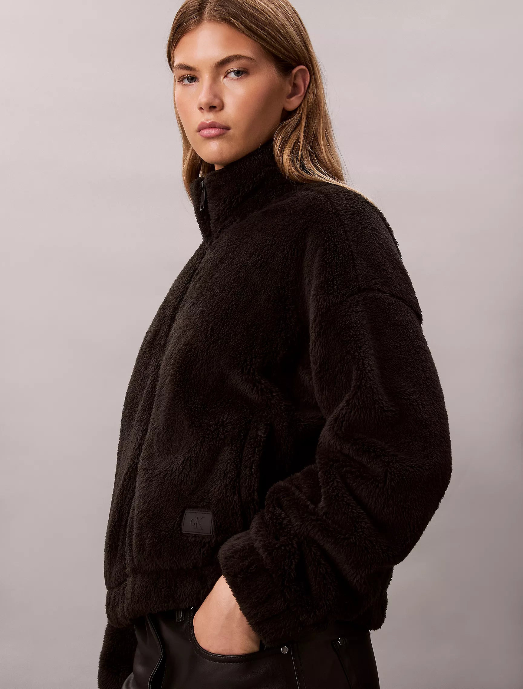 Calvin Klein WOMENS' Sherpa Jacket Black