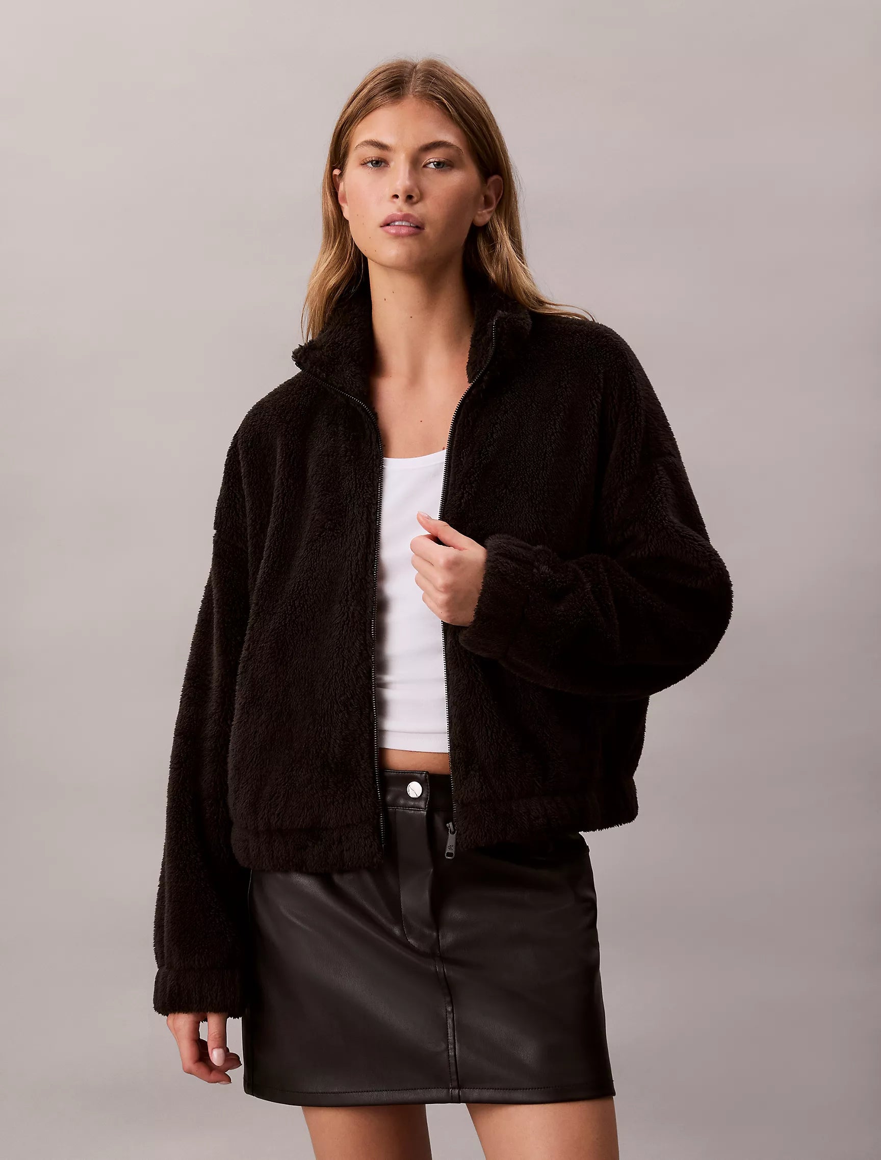 Calvin Klein WOMENS' Sherpa Jacket Black