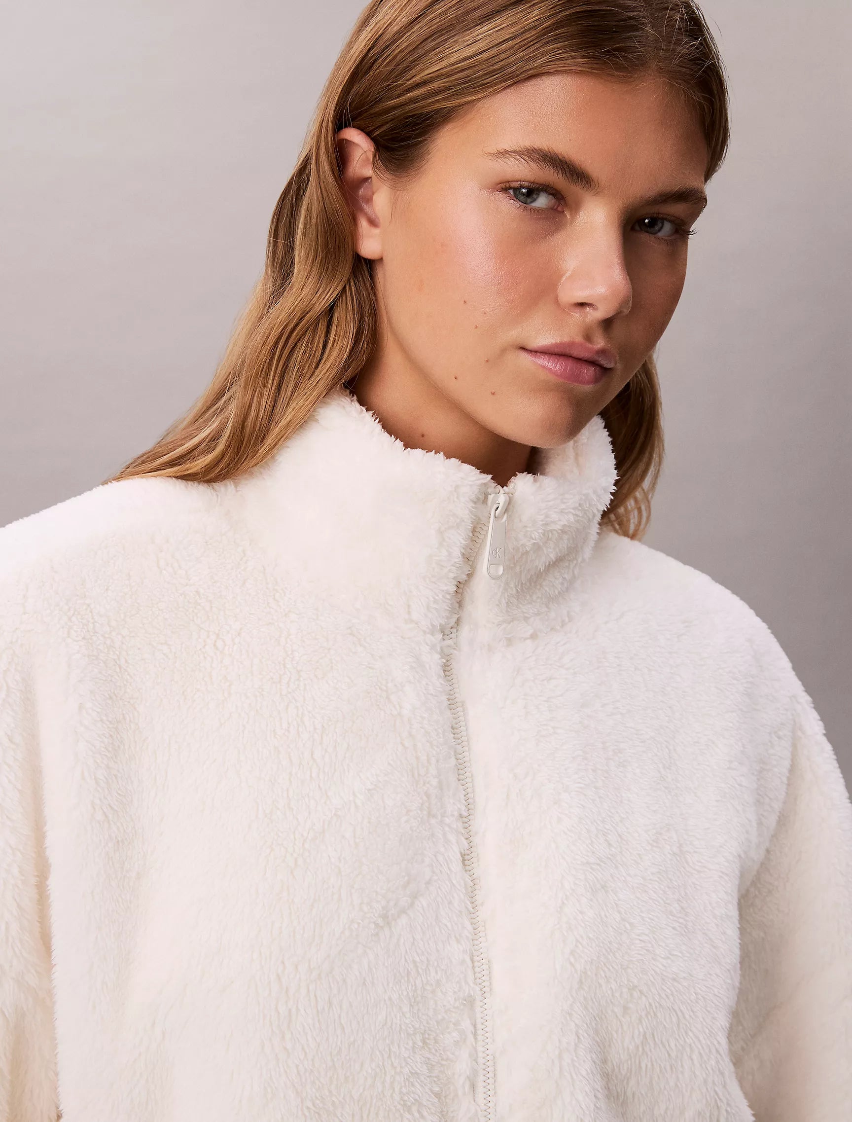 Calvin Klein WOMENS' Sherpa Jacket WHITE