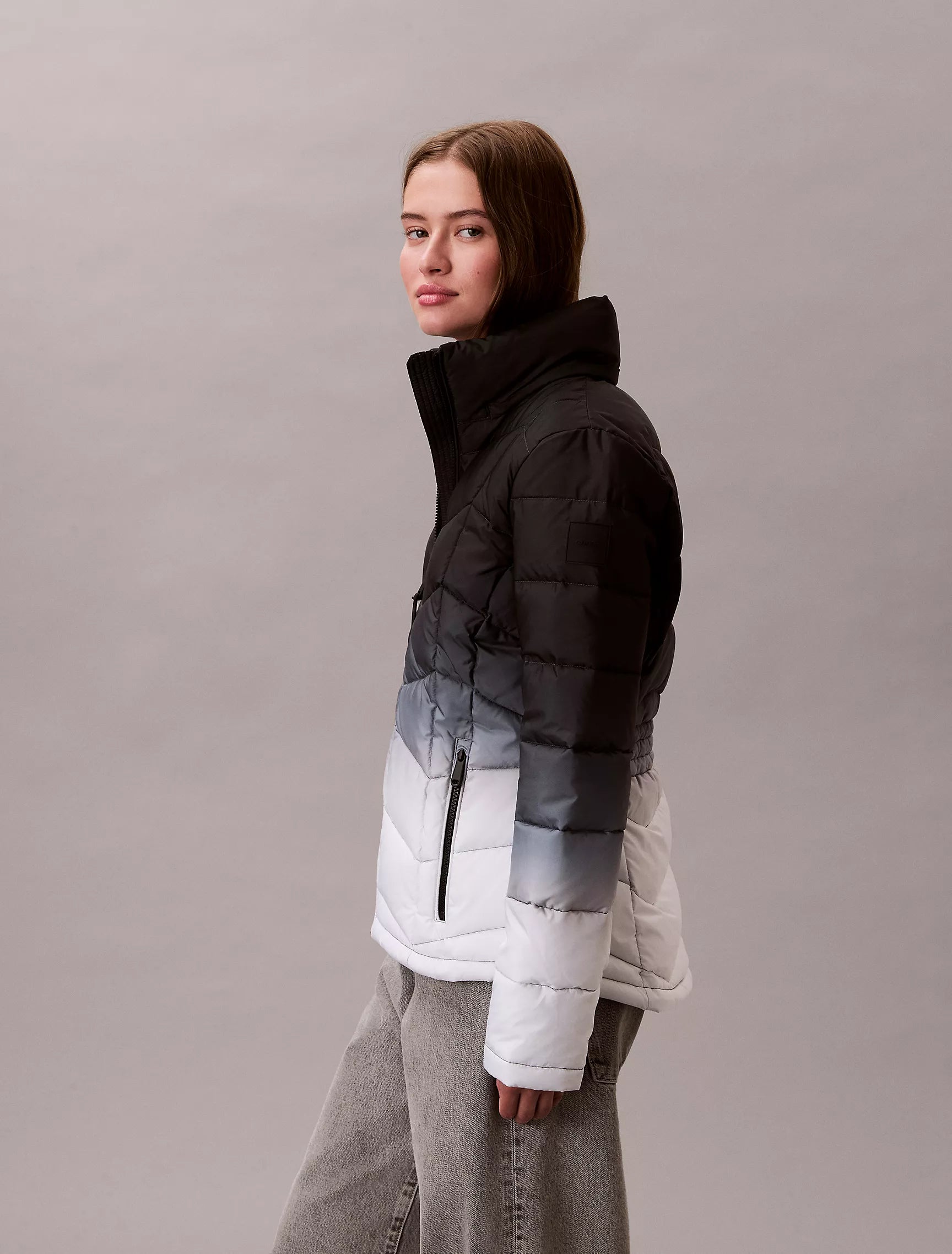 Calvin Klein Womens' Ombre Slim Puffer Jacket
