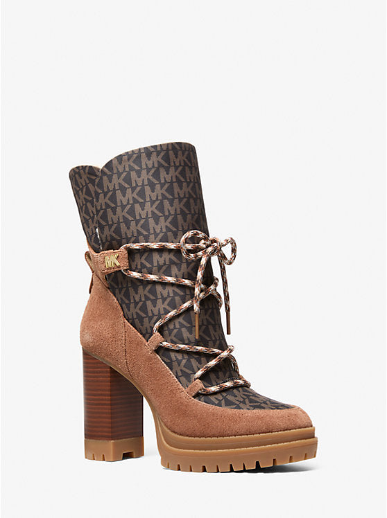 Michael Kors Womens' Culver Mixed-Media Platform Boot