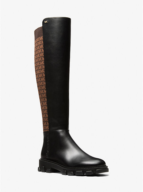 Michael Kors Womens' Ridley Logo Stretch Knit Boot