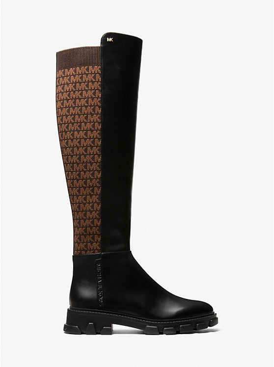 Michael Kors Womens' Ridley Logo Stretch Knit Boot