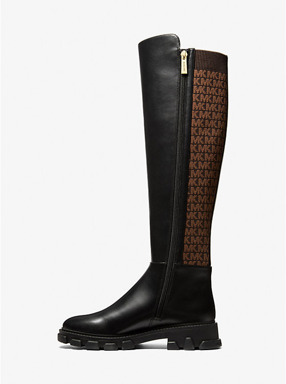 Michael Kors Womens' Ridley Logo Stretch Knit Boot