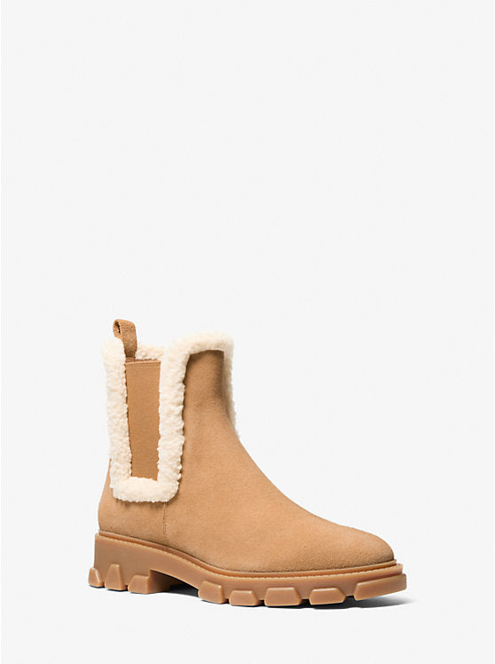 Michael Kors Womens' Ridley Suede and Faux Shearling Boot