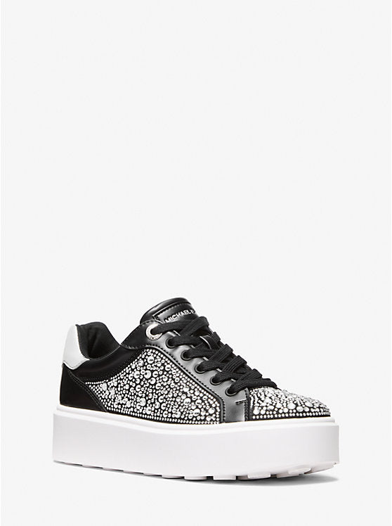 Michael Kors WOMENS' Romey Embellished Platform Sneaker BLACK