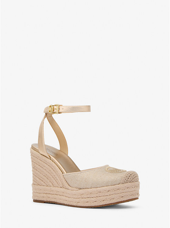 Michael Kors Womens' Larissa Cotton Canvas Espadrille Wedge