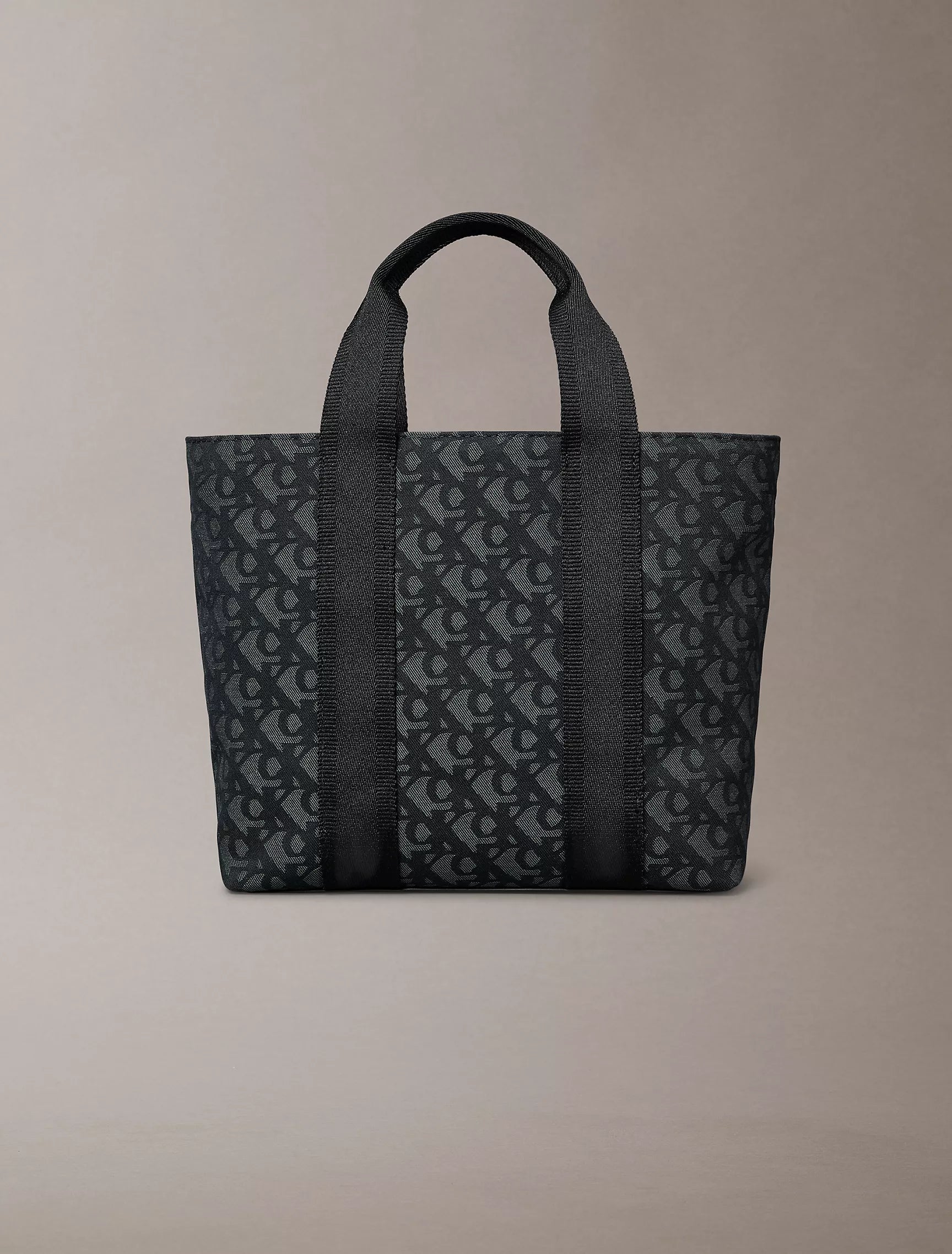 Calvin Klein Womens' Ultralight Logo Jacquard Mini Tote Bag Black / Grey