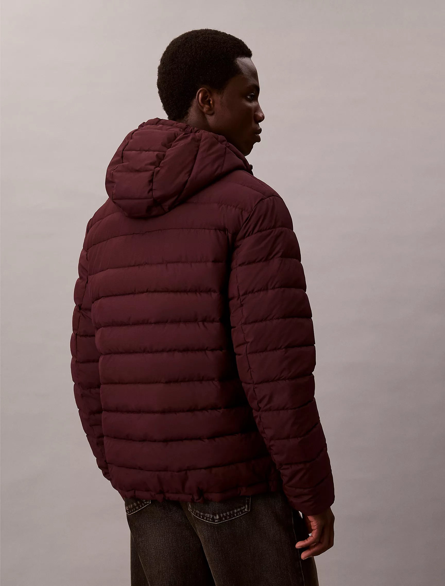 Calvin Klein Mens' Ripstop Packable Puffer Jacket Moroccan Brown