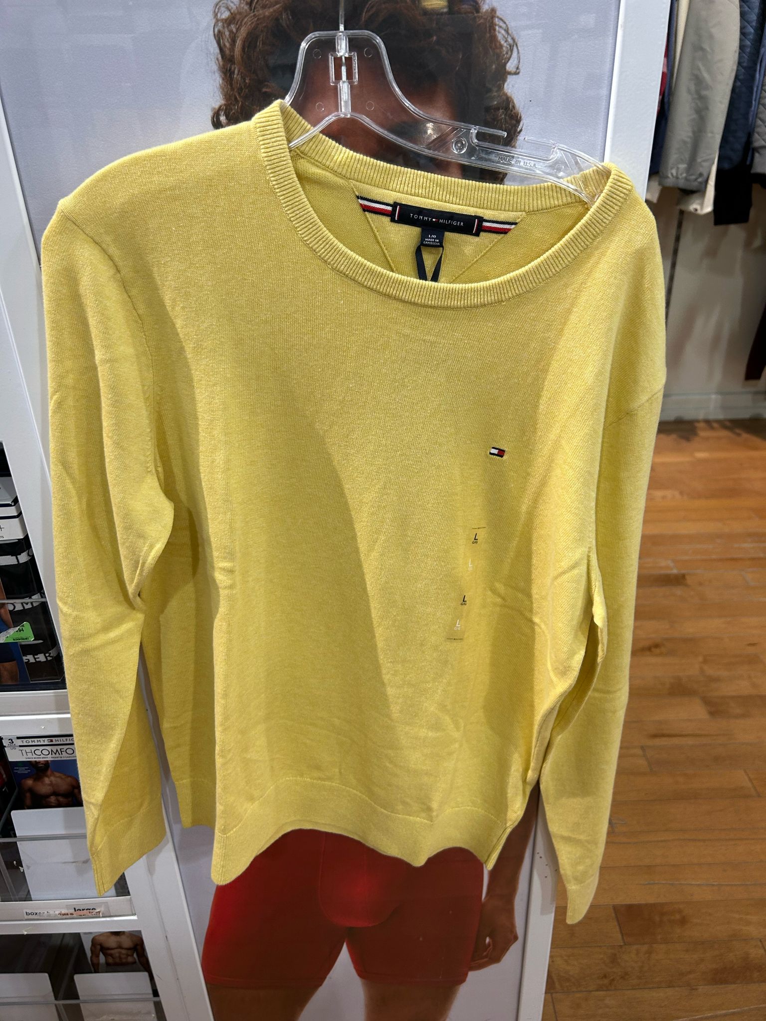 Mens' Tommy Hilfiger Solid Logo Crewneck Sweater citronella heather