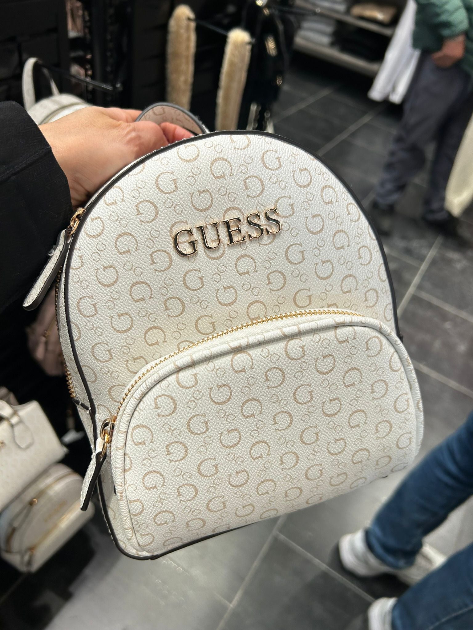 Women's Guess Eldoria Logo Mini Backpack White