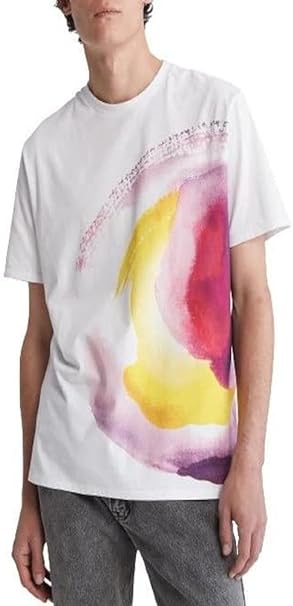 Calvin Klein Short Sleeve Watercolor Circle Logo Crewneck T-shirt - MEN