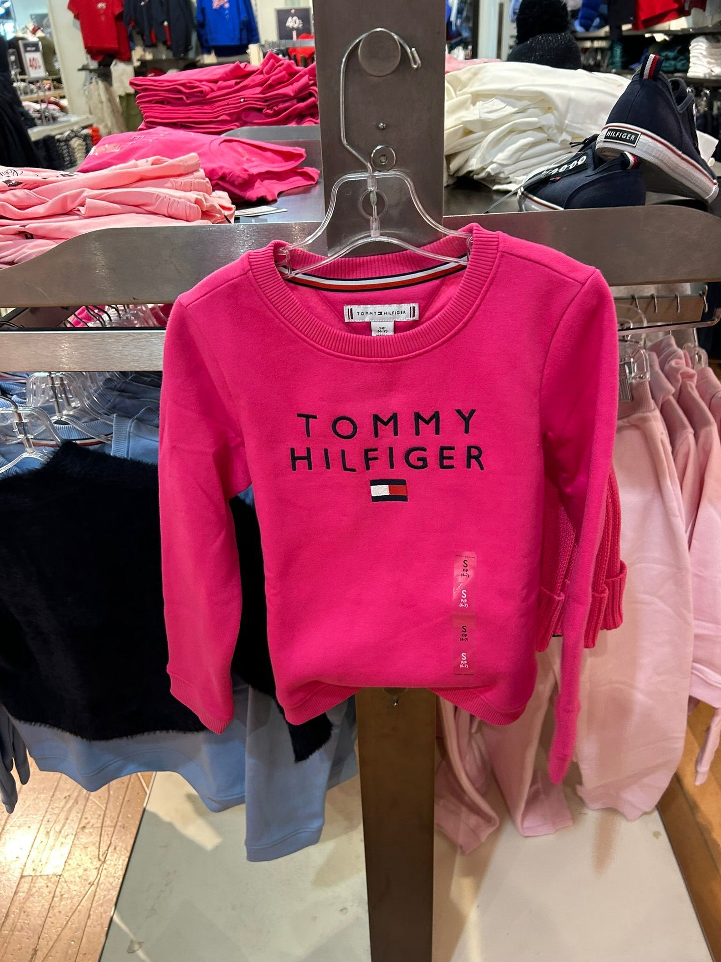 GIRLS' TOMMY Kids' Tommy Hilfiger Logo Sweatshirt - Pink Passion