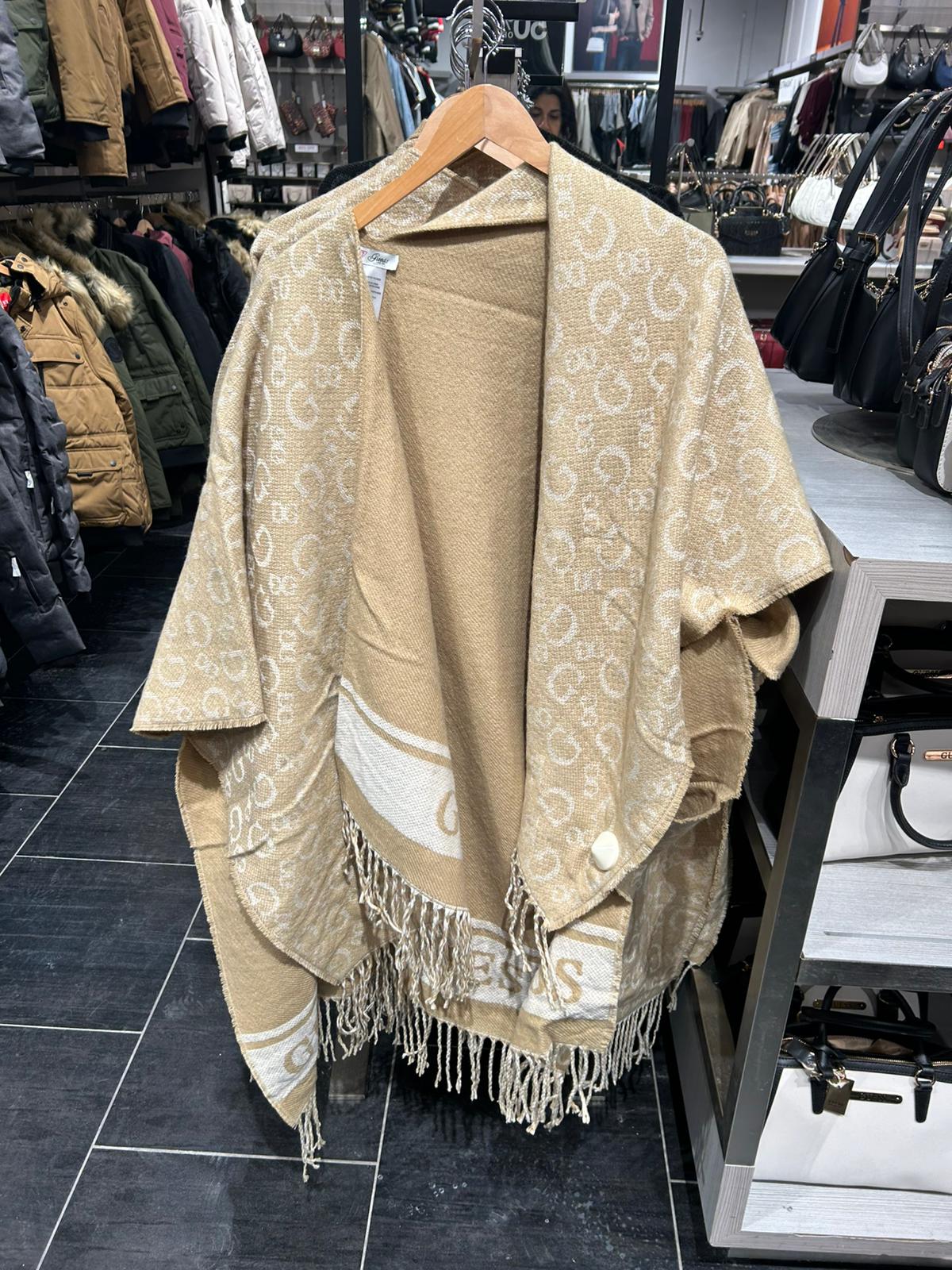 Guess Womens' Reversible Ruana BEIGE