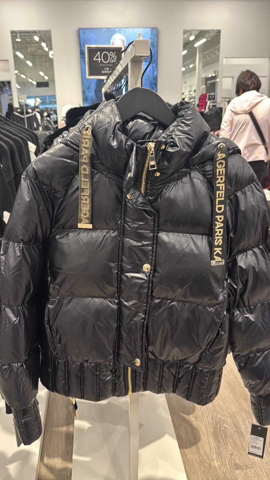 Karl Lagerfeld Paris Women's CROPPED PUFFER BLACK