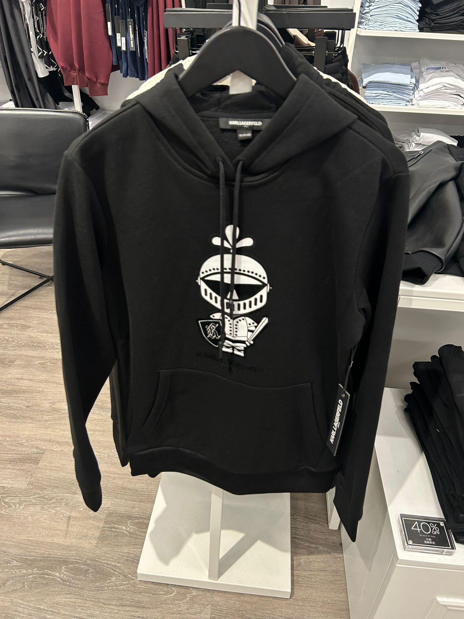 Karl Lagerfeld Paris MENS' KARL KNIGHT HOODIE BLACK
