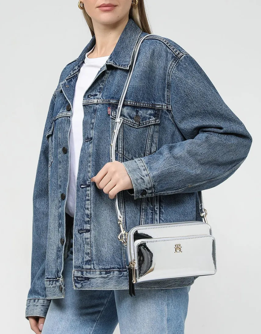 TOMMY HILFIGER Women Metallic Silver Fashion Cross Body Bag