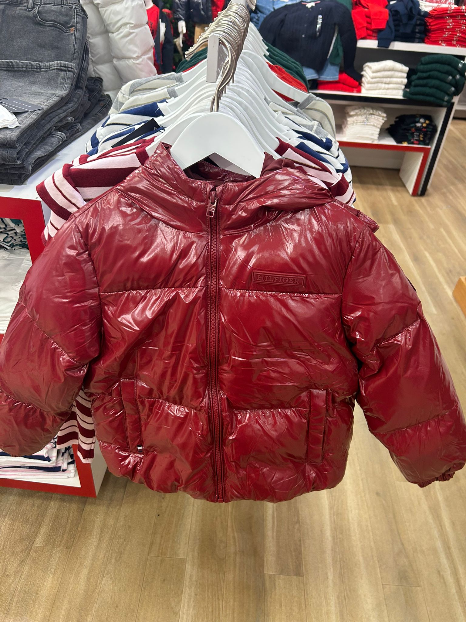 TOMMY Girls  Glossy New York Puffer Jacket Rouge