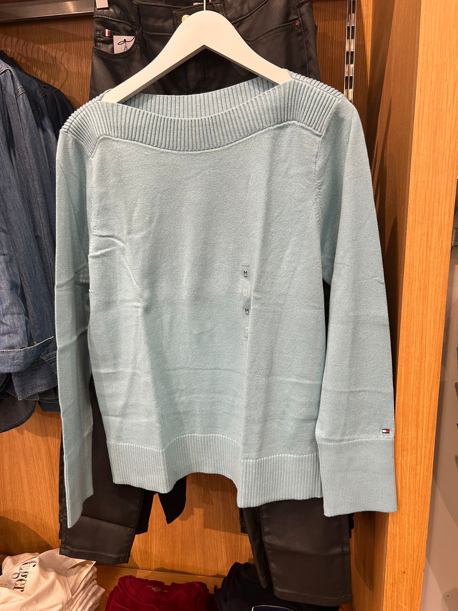 Tommy Womens' Boatneck Sweater/ Crystal Lake