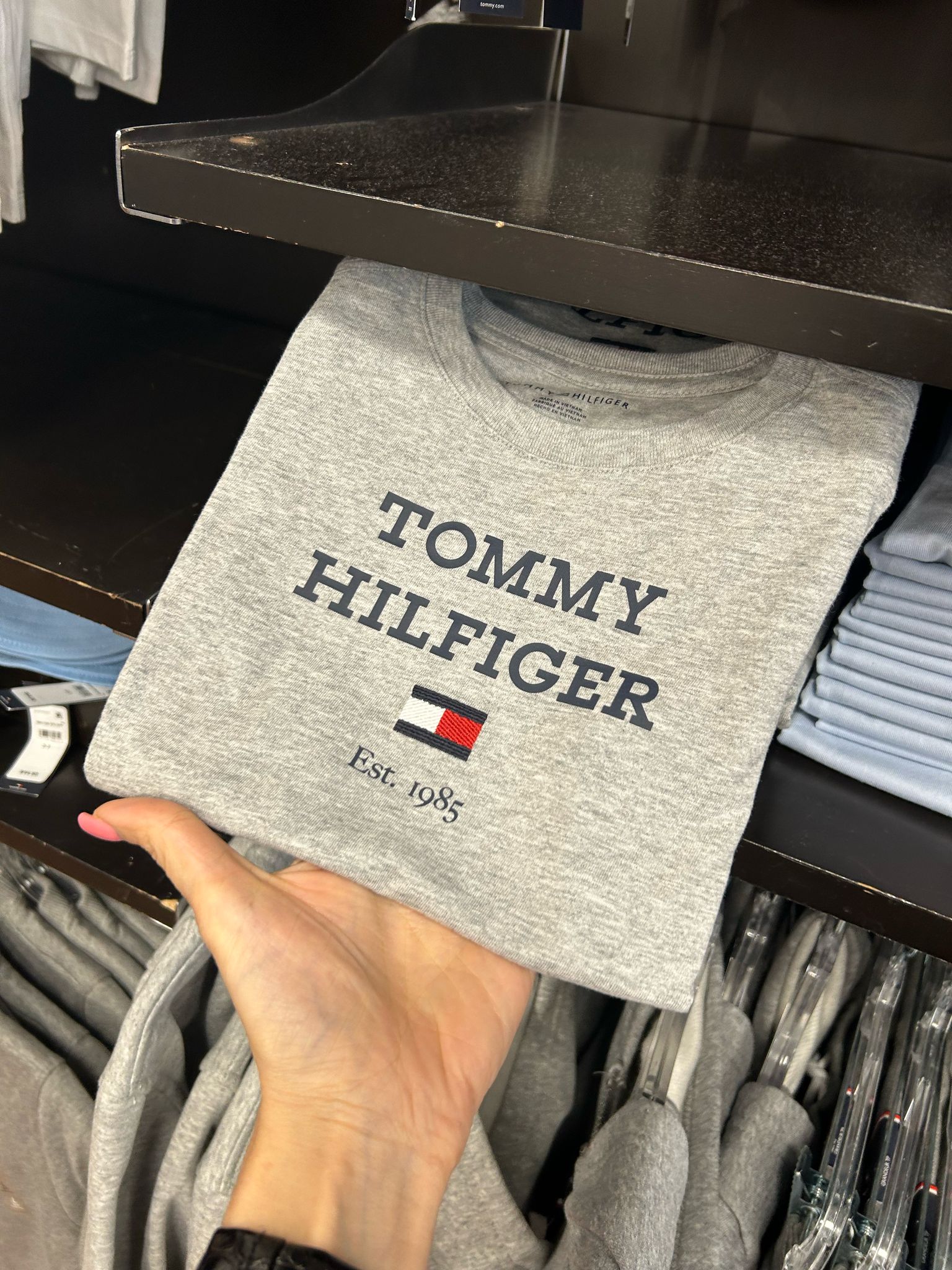 Boys' Tommy Hilfiger Logo T-Shirt/Light Grey Heather