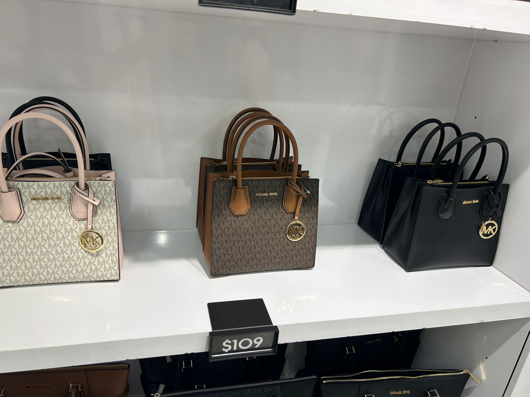 Women's Michael Kors Mercer Medium Logo and Leather Accordion Crossbody Bag BROWN