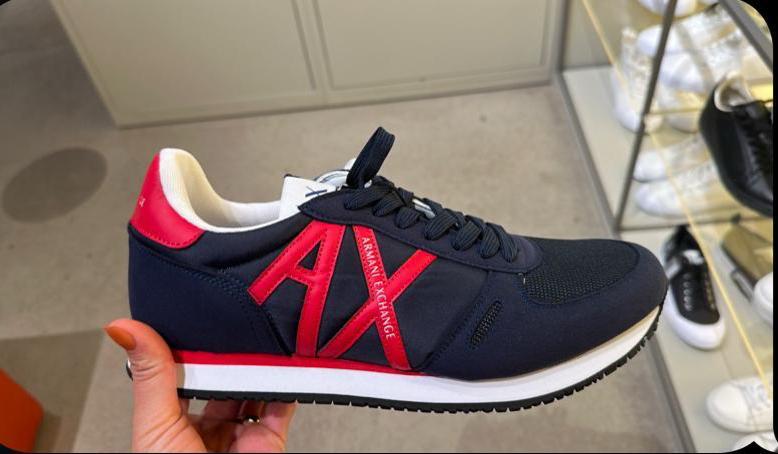 Armani Exchange A|X Men's Leather Logo Low Top Sneaker